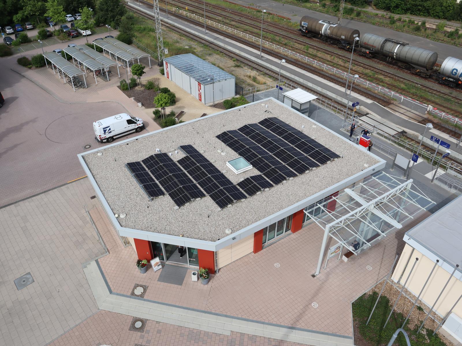 Luftaufnahme PV-Anlage Bahnhof Torgau