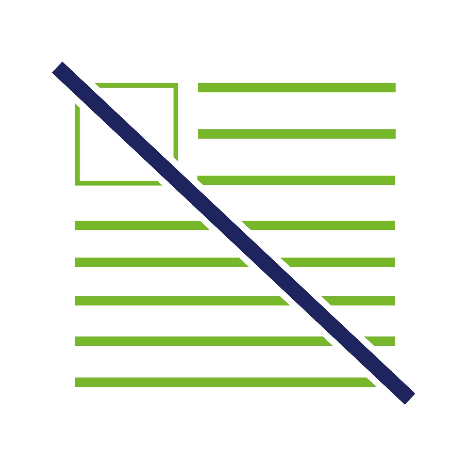 Grafik Darstellung eines Briefes, der mit einem Querstrich durchgestrichen ist