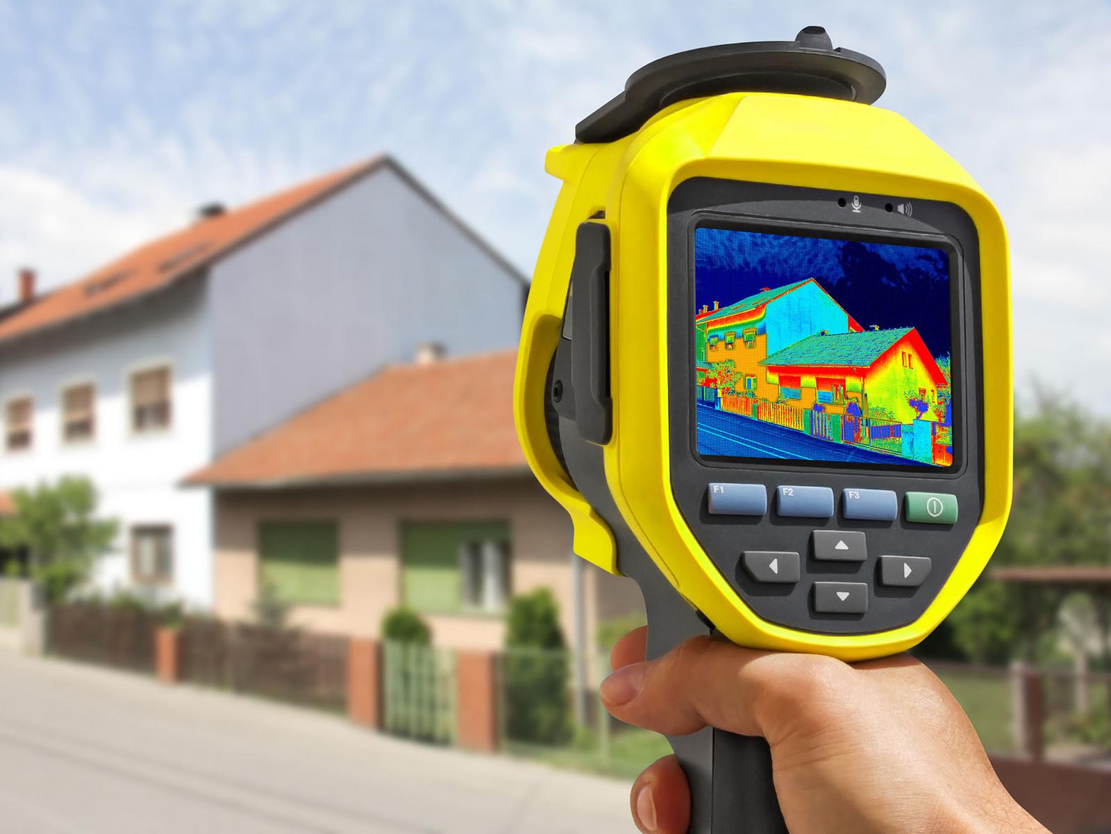 Gerät zur Gebäudethermografie misst Wärmeverluste