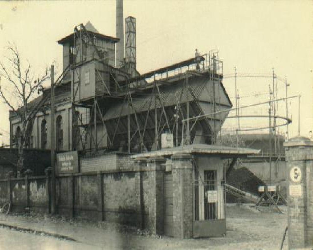 Historisches Foto des ersten Gaswerks ins Torgau