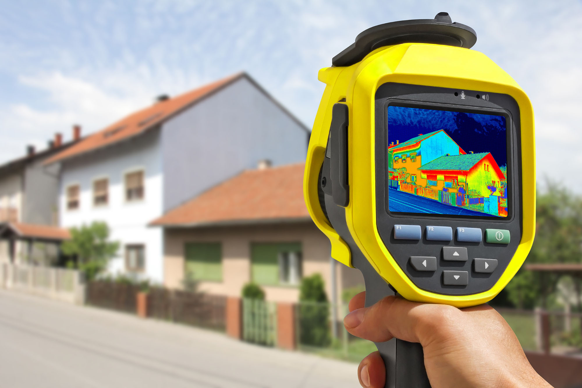 Gerät zur Gebäudethermografie misst Wärmeverluste